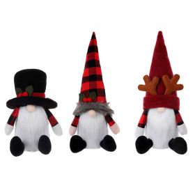 3Pcs Christmas Tree Topper,  Christmas Decorations Holiday Home Décor with Plaid Hat