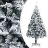 Artificial Christmas Tree with Flocked Snow Green 8 ft PVC