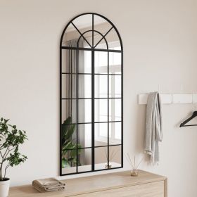 Wall Mirror Black 23.6"x51.2" Arch Iron