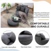 Orisfur. 360° Swivel Accent Barrel Chair with Storage Ottoman & 4 Pillows, Modern Linen Leisure Chair Round Accent for Living Room