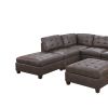 Living Room Furniture Tufted Armless Chair Dark Brown Breathable Leatherette 1pc Cushion Armless Chair Sofa Wooden Legs