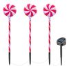 Solar Christmas Candy Light Set of 3 IP65 Waterproof Solar Lollipops Stake Lamp for Patio Yard Garden Pathway Outdoor Christmas Decorative Light