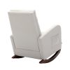 High Back Rocking Chair Nursery Chair .Comfortable Rocker Fabric Padded Seat .Modern High Back Armchair