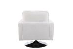 Modern Teddy Fabric Swivel Accent Chair ,Comfy Armchair with 360 Degree Swiveling for Living Room, Bedroom, Reading Room, Home Office (White)