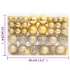 111 Piece Christmas Bauble Set Gold Polystyrene