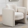 Mid Century Modern Barrel Accent Chair Armchair for Living Room, Bedroom, Guest Room,Office, Ivory