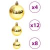 Christmas Baubles 100 pcs Gold and Wine Red 1.2" / 1.6" / 2.4"