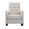 High Back Rocking Chair Nursery Chair .Comfortable Rocker Fabric Padded Seat .Modern High Back Armchair