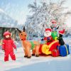 6 Feet Long Christmas Inflatable Decoration with Built-in LED Lights and Waterproof Blower