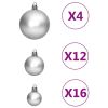 111 Piece Christmas Bauble Set Silver Polystyrene