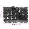 111 Piece Christmas Bauble Set Black Polystyrene