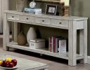 Sofa Table Antique White Rustic Solid wood Storage Table Open Shelf Bottom Living Room 1pc Side Table.