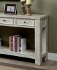 Sofa Table Antique White Rustic Solid wood Storage Table Open Shelf Bottom Living Room 1pc Side Table.