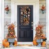 19.7 Inch Hallowe 'en wreath door hanging wreath Hallowe 'en scary pumpkin wreath door decorative pendant garden