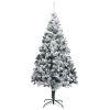 Artificial Christmas Tree with Flocked Snow Green 8 ft PVC