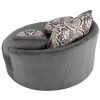 Swivel Accent Barrel Chair with 5 Movable Pillow 360 Degree Swivel Round Sofa Chair for Living Room,Bedroom, Hotel, Grey