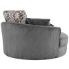 Swivel Accent Barrel Chair with 5 Movable Pillow 360 Degree Swivel Round Sofa Chair for Living Room,Bedroom, Hotel, Grey