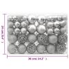 111 Piece Christmas Bauble Set Silver Polystyrene