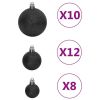 111 Piece Christmas Bauble Set Black Polystyrene