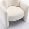 Mid Century Modern Barrel Accent Chair Armchair for Living Room, Bedroom, Guest Room,Office, Ivory