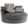 Swivel Accent Barrel Chair with 5 Movable Pillow 360 Degree Swivel Round Sofa Chair for Living Room,Bedroom, Hotel, Grey