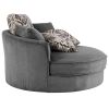 Swivel Accent Barrel Chair with 5 Movable Pillow 360 Degree Swivel Round Sofa Chair for Living Room,Bedroom, Hotel, Grey