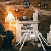 59inch Giant Halloween Hairy Spider, Realistic Scary White Spider Props Decoration For Indoor And Outdoor Decoration