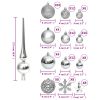 111 Piece Christmas Bauble Set Silver Polystyrene