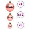 Christmas Baubles 100 pcs Pink and Rose 1.2" / 1.6" / 2.4"