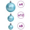 Christmas Baubles 100 pcs Turquoise 1.2" / 1.6" / 2.4"