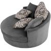 Swivel Accent Barrel Chair with 5 Movable Pillow 360 Degree Swivel Round Sofa Chair for Living Room,Bedroom, Hotel, Grey