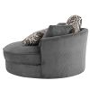 Swivel Accent Barrel Chair with 5 Movable Pillow 360 Degree Swivel Round Sofa Chair for Living Room,Bedroom, Hotel, Grey