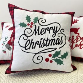 New Christmas Embroidery Pillow Cover (Option: English-45x45cm)