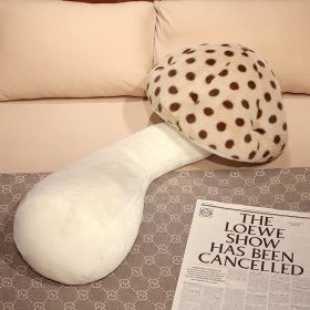 Cute Big Mushroom Shaped Leg Clip Sleeping Long Plush Pillow Living Room Backrest Pillow (Option: Light Brown-80cm650g)