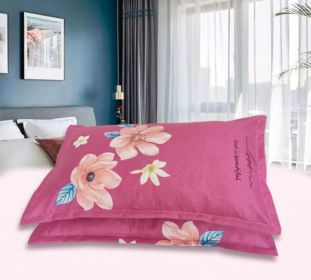 Pillowcase One-pair Package Skin-friendly Brushed Pillow Case (Option: Fragrance In Flower Season-A Pair)