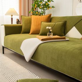 Non-slip All-inclusive Universal Cover Chenille Light Luxury High-end Cushion Cover Towel (Option: Matcha Green-70 × 70)