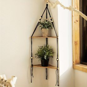 1pc,Boho Triangle Shelves Wall Decor - Plant Hanger, Candle Holder, and Home Decor for Living Room and Bedroom (STYLE: B)