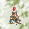 Book Lovers Heart Ornament, Reading Book Christmas Ornament