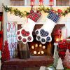 Christmas Gift Bags Pet Dog Cat Paw Stocking Socks Plaid Xmas Tree Ornaments