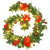 Christmas Garland with LED Lights Green 8.9' PVC