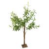 LED Beads Lighted Olive Tree Artificial Greenery Tree with Warm White Light Lifelike Decorative Faux Tree 8 Lighting Modes 10 Adjustable Brightness