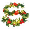 Christmas Garland with LED Lights Green 8.9' PVC