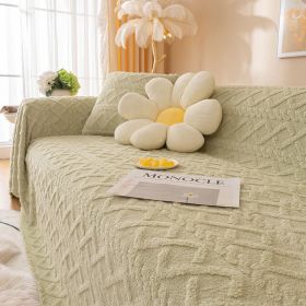 Winter Plush Sofa Towel All-inclusive Cover Thick Blanket (Option: Green-180 × 130cm)