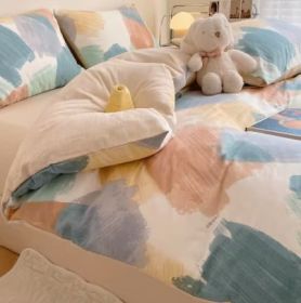 Simple Gradient Color Bed Four Sets Of Cotton Pure (Option: Dream melody-Flat Sheet-1.2m)