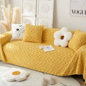 Winter Plush Sofa Towel All-inclusive Cover Thick Blanket (Option: yellow-180 × 180cm)