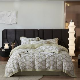 Spring And Summer New Home Textile Tencel Four-piece Set Bedding (Option: Gentleman-2 Style)