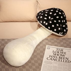 Cute Big Mushroom Shaped Leg Clip Sleeping Long Plush Pillow Living Room Backrest Pillow (Option: Black-130cm2200g)