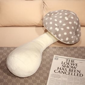 Cute Big Mushroom Shaped Leg Clip Sleeping Long Plush Pillow Living Room Backrest Pillow (Option: Gray-130cm2200g)